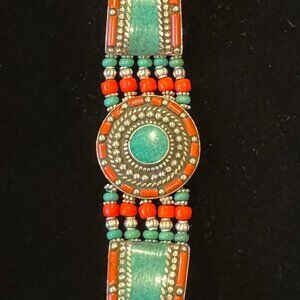 Handmade Tibetan bracelets featuring a variety of semi-precious stones